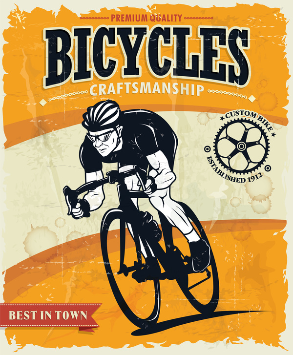 bicycles vintage poster vector  