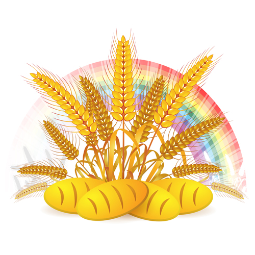 Bread with wheat vector 05  