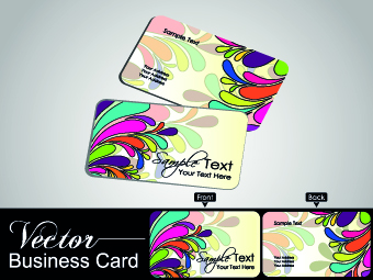 Colored modern business cards vectors 03  