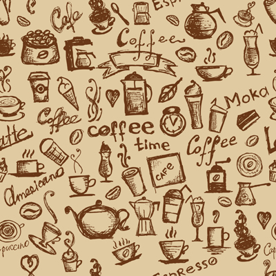 Different Coffee elements vector background set 05  