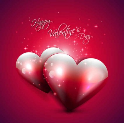 Happy valentine day red backgrounds vector  