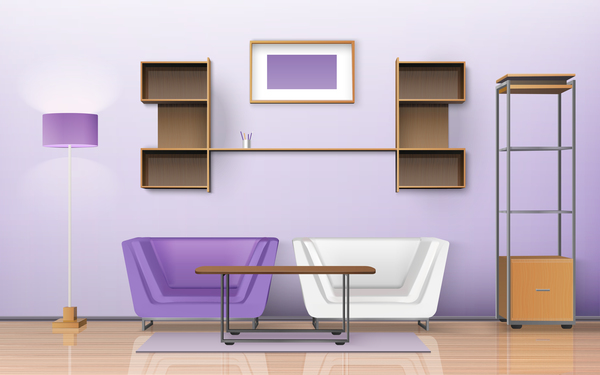 living room interior design vector 07  