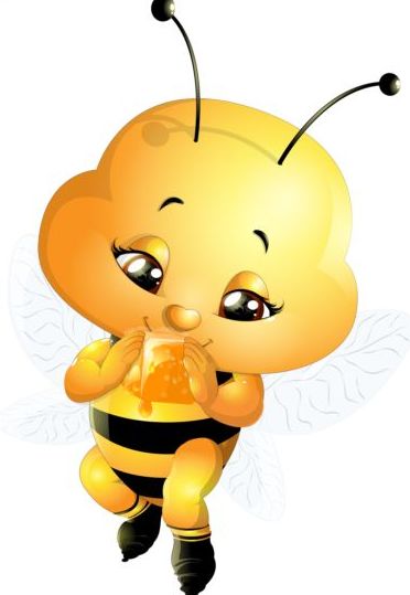 사랑 스러운 만화 꿀벌 세트 벡터 21  