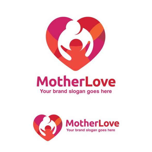 母の愛のロゴのデザインのベクトル  