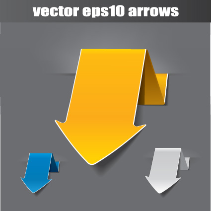 Vector set of origami arrow design material 04  