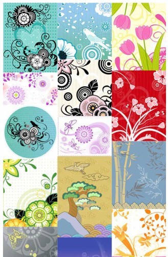 Decorative pattern flower modern background vector material  