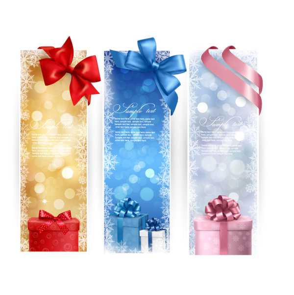 colorful Gift box and banner design vector 03  