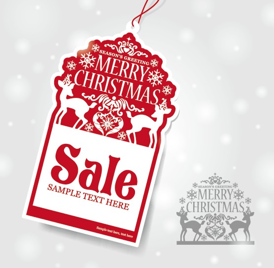 Vector set of 2014 Christmas sale tags design 02  