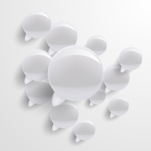 Glass texture speech Bubbles vector set  