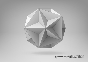 3D geometrical shapes design vector 03  