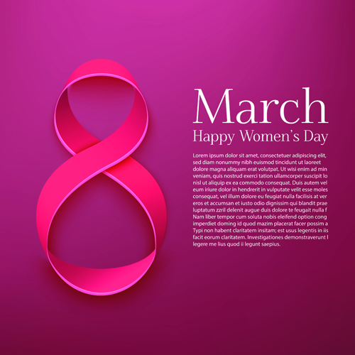 8 March womens day background set 07 vector  