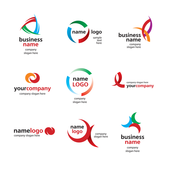 9 business logos design vectors  
