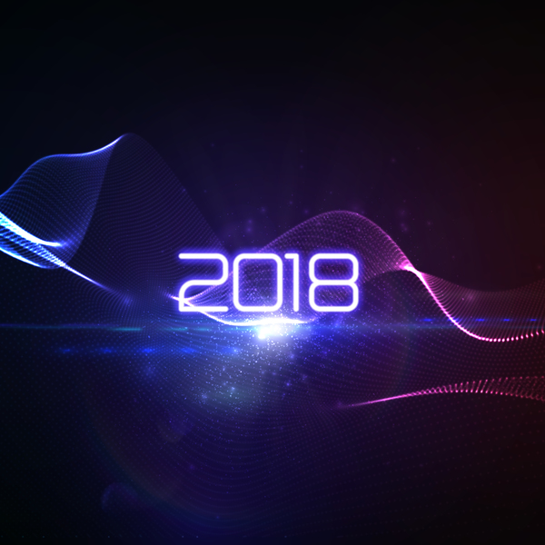 Abstrakte transparente Welle mit Hintergrundvektor 05 des Hintergrundes 2018 des neuen Jahres  