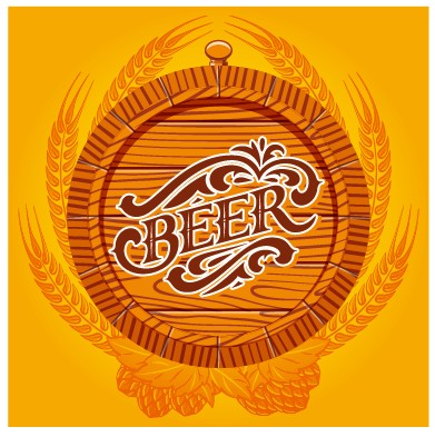 Yellow style beer menu cover design vector 03  