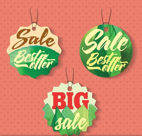 Big sale round tags vector material  
