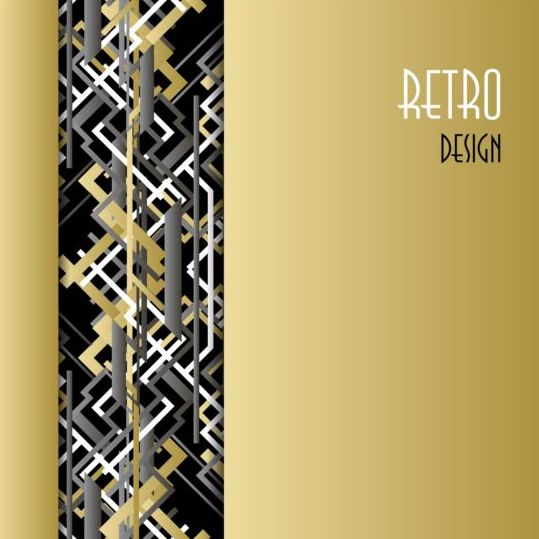 Schwarz-Weiß Retro-Luxus-Hintergrund-Vektor 04  