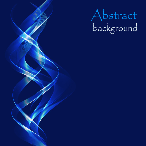 Blue abstract wavy with blue background vector  