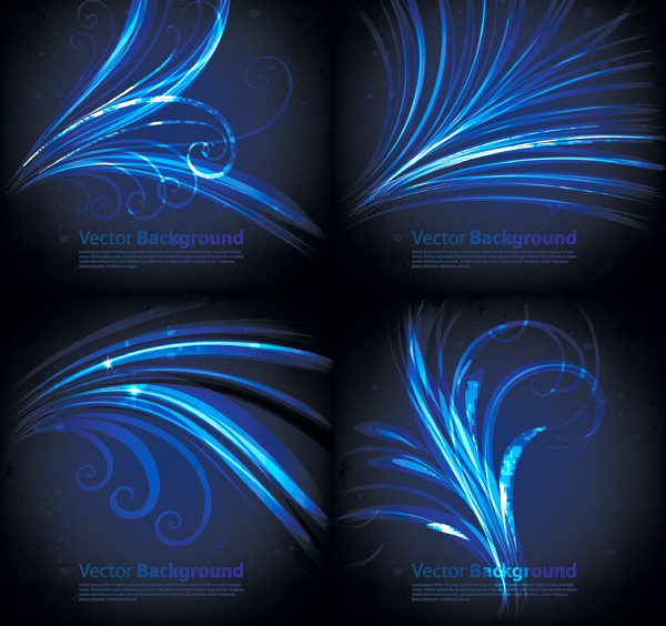 Blue feather background vector design  