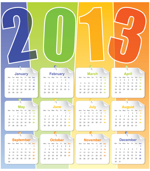 Set of Calendar 2013 design elements vector 06  