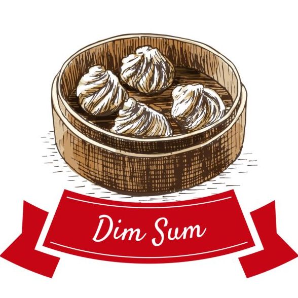 Chinese dim sum vector  