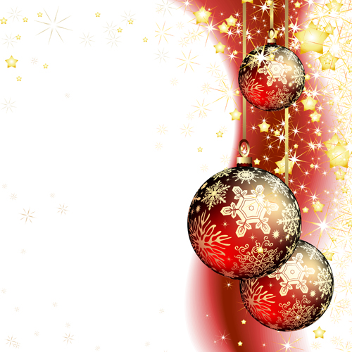 Set of Christmas balls decor Backgrounds vector 04  