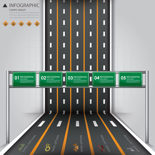 City street traffic Infographic elements vector 03  
