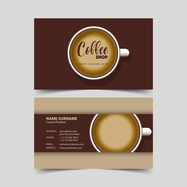 Coffee shop business card vector 04  