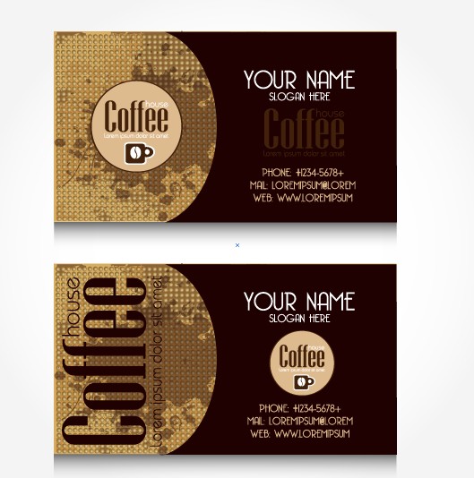 Creative Coffee business card vector 01  