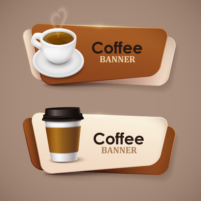 Creative coffee banners vector 01  