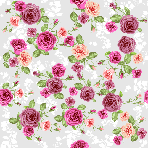 Creative rose pattern design graphics vector 04  