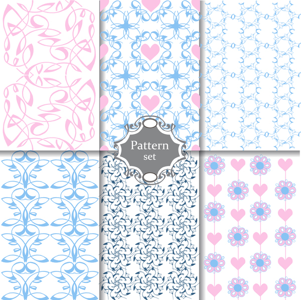Cute Pink and blue patterns seamless texture for paper or scrap booking vector  