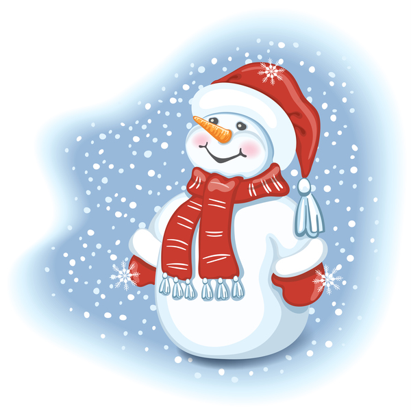 かわいいクリスマス雪だるまベクトルのデザイン02  