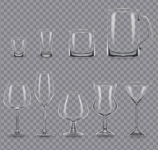 異なるガラスカップイラストベクトル03  