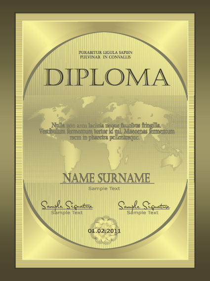 Retro Diploma and certificate cover template design vector 01  