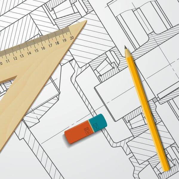 Engineer design drawings template vector 09  
