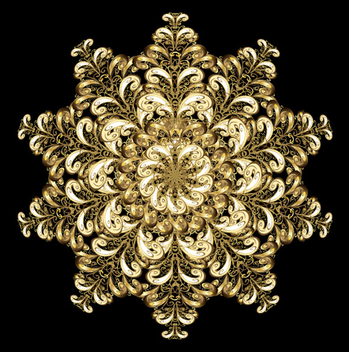 Floral golden pattern vector  