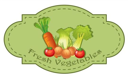 Verse vagetables retro labels vector  