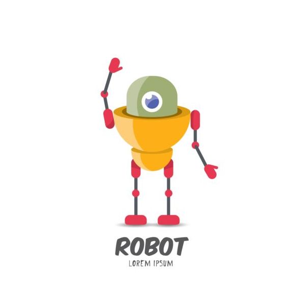 Funny robot cartoon vectors set 08  