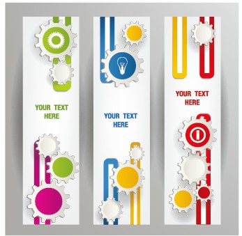 Gear abstract banners design vector  