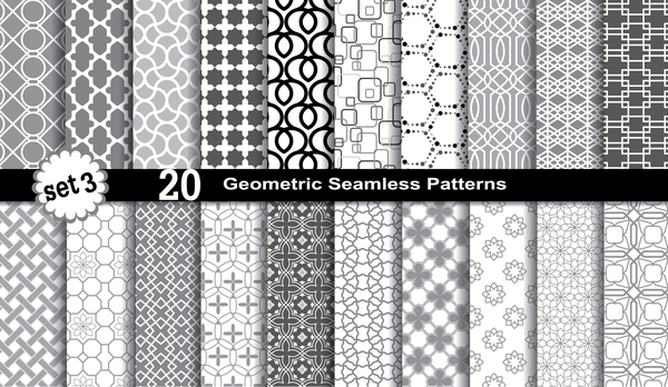 Geometric seamless pattern black with white vector  