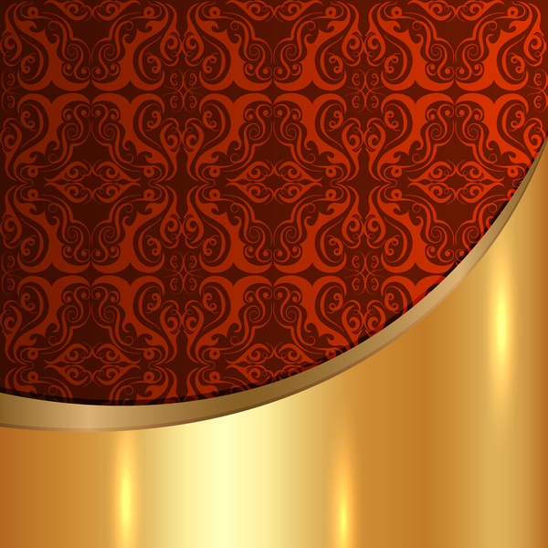 装飾パターンベクトルに Golded 金属の背景材料21  