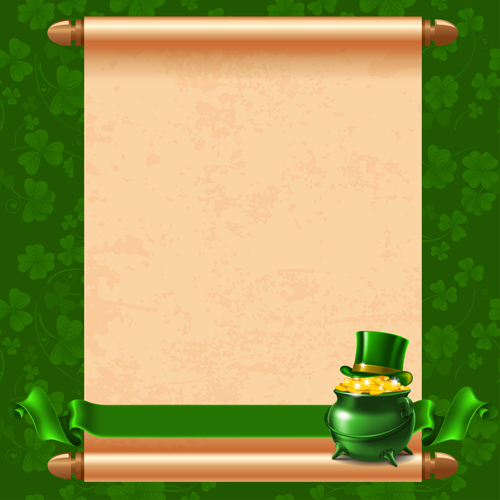 Green saint patrick day background vector 02  