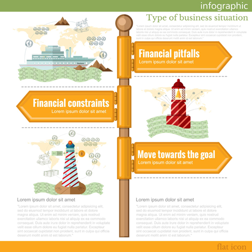 Guide road sign infographic material vector 13  