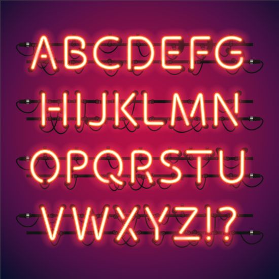アルファベットの創造的なベクトルとライト  