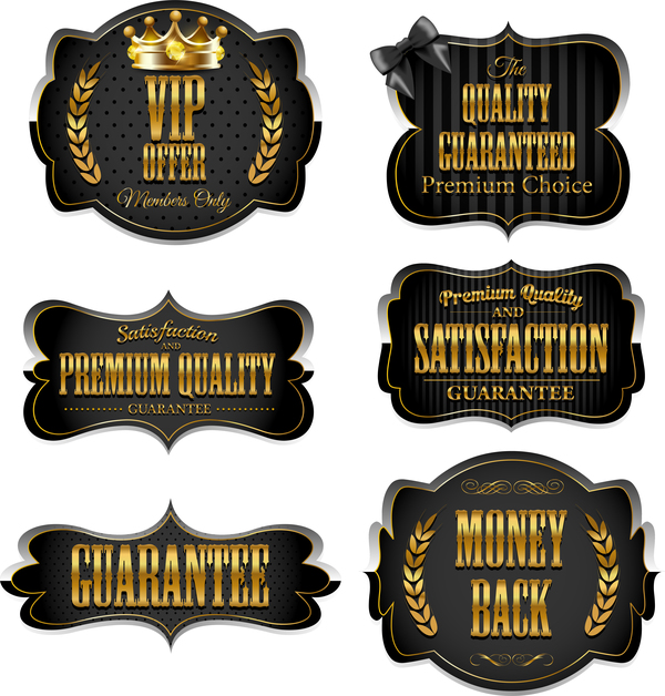 Luxury VIP labels vector material 01  