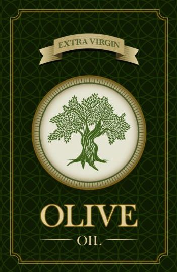 Olive oil retro background vector  