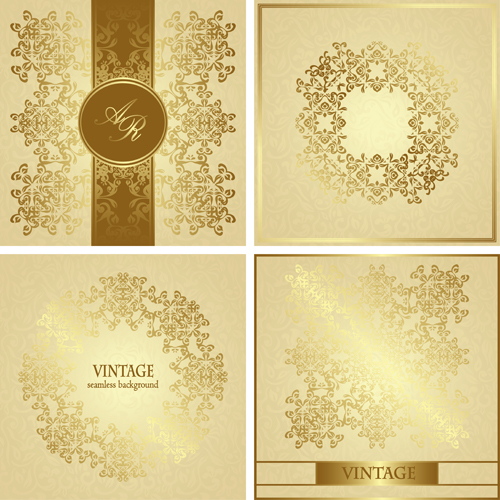 Ornate golden invitations design 01  