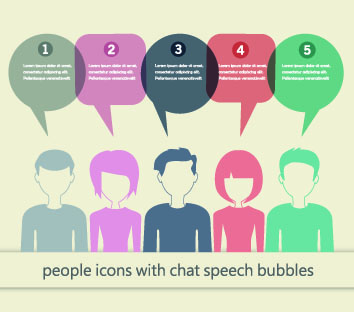 People icons and speech bubbles vector 02  