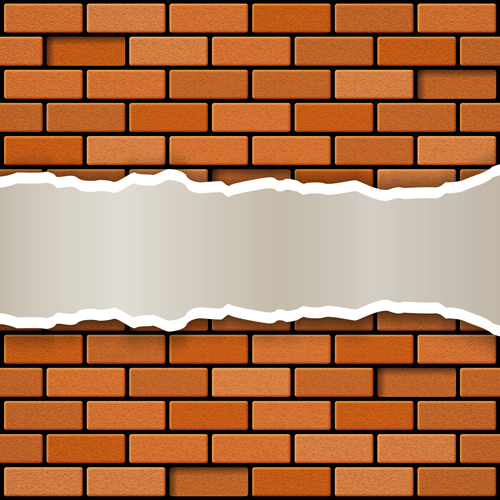 Red brick wall backgrounds vectors 05  