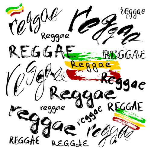Reggae style text design vector 02  